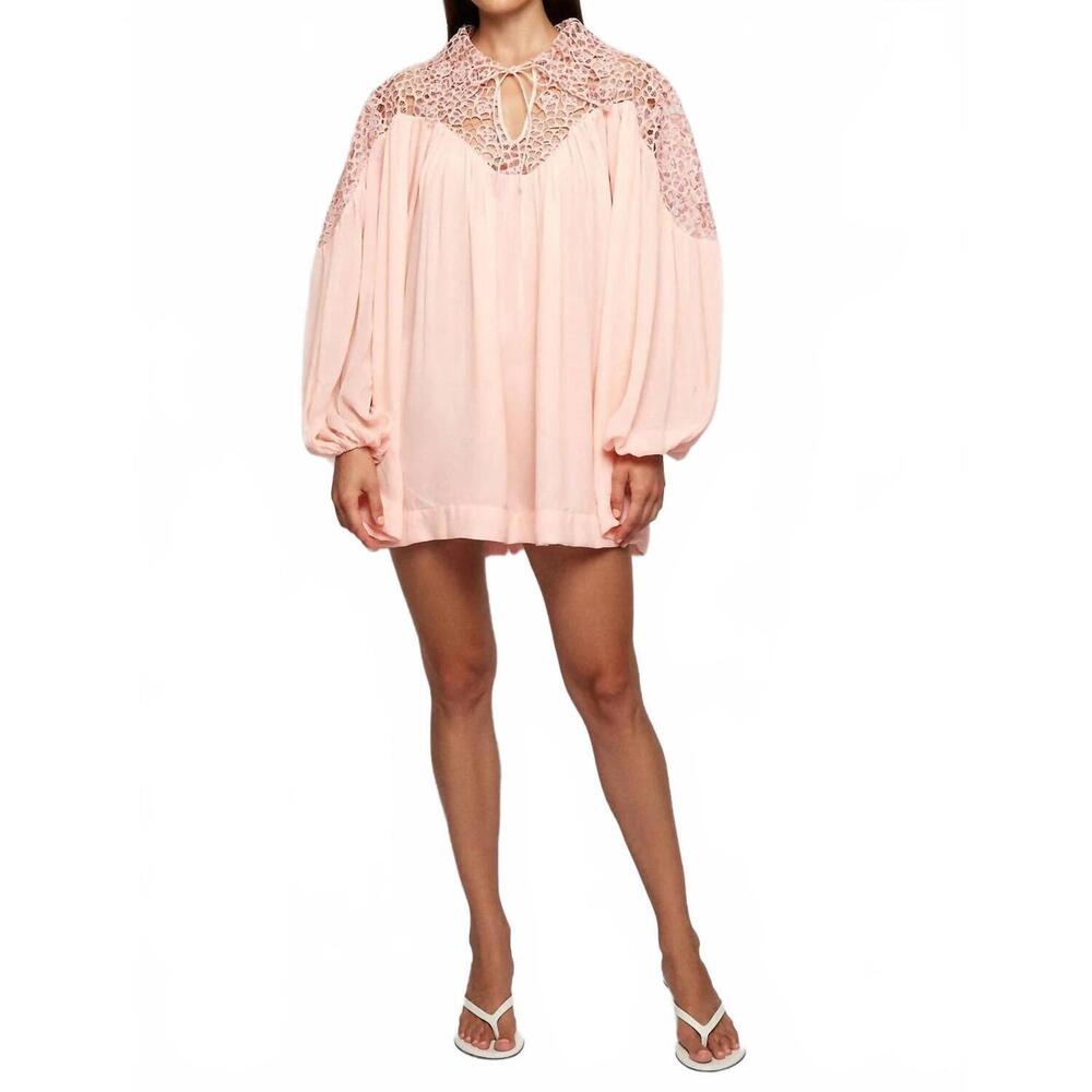 NEW S/W/F babydoll mini shirt dress in primrose